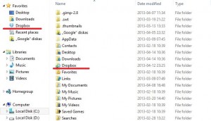 Dropbox katalogas kompiuteryje
